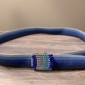 Retro style Blue bling belt